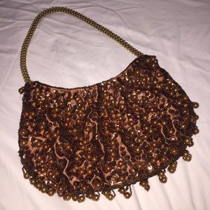 Beaded Baguette Style Shoulder Purse